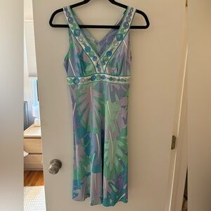 Emilio Pucci Silk Knee Length Dress, Size 38